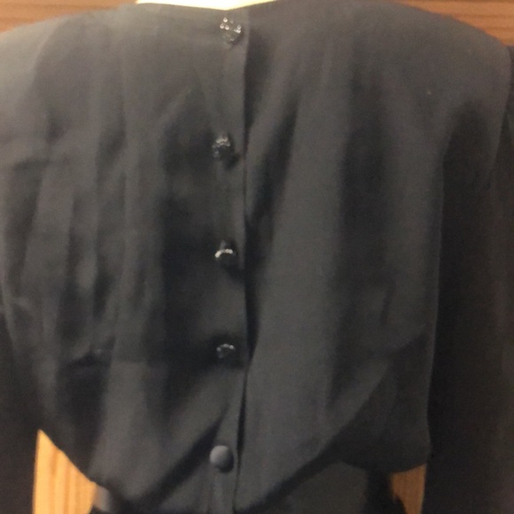 Vintage 80s Does 40s Sexy Black Wayne Clark Aline Marielle Power Dress - Picture 5 of 6